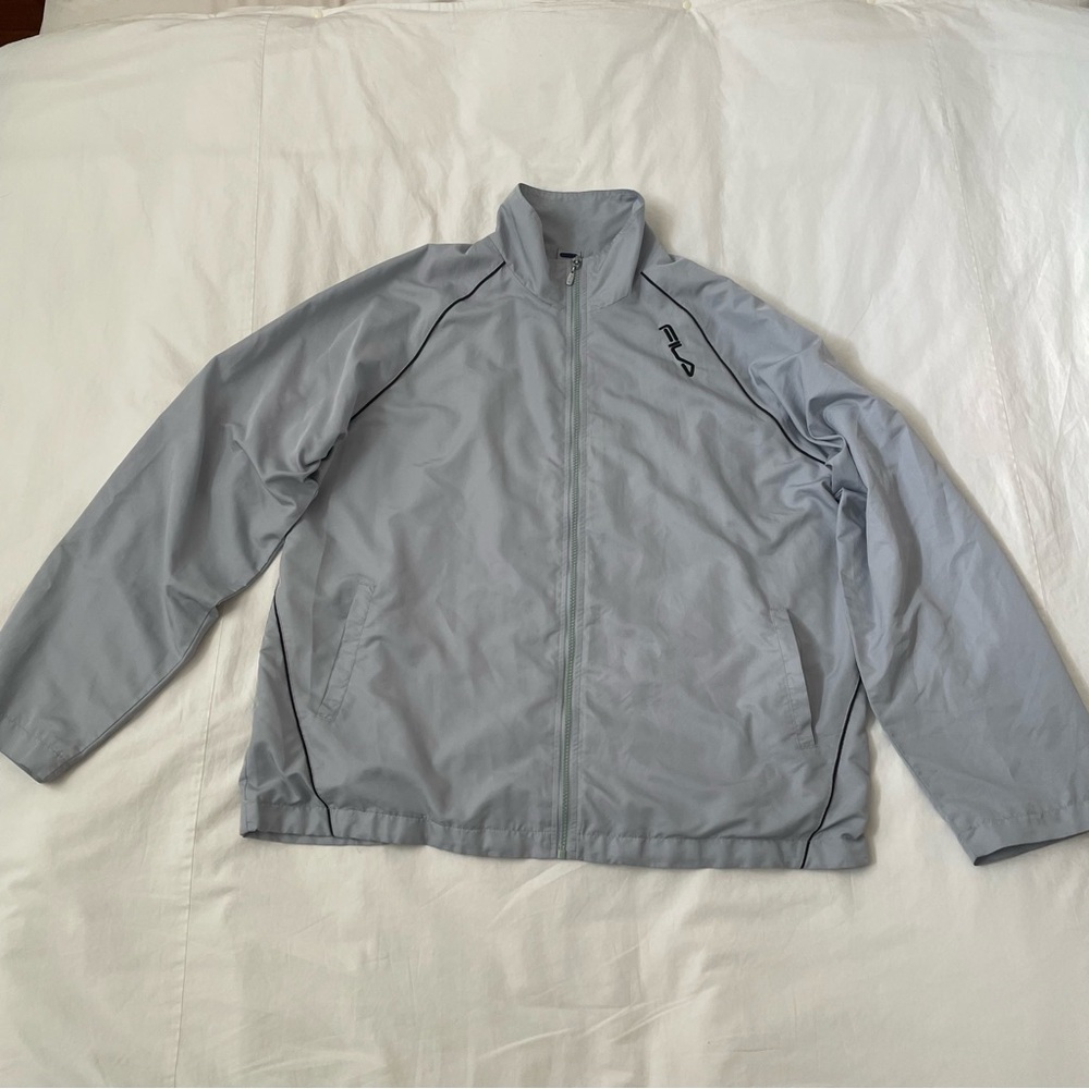 Fila Windbreaker Exercise Shell Jacket in Light Stone Blue